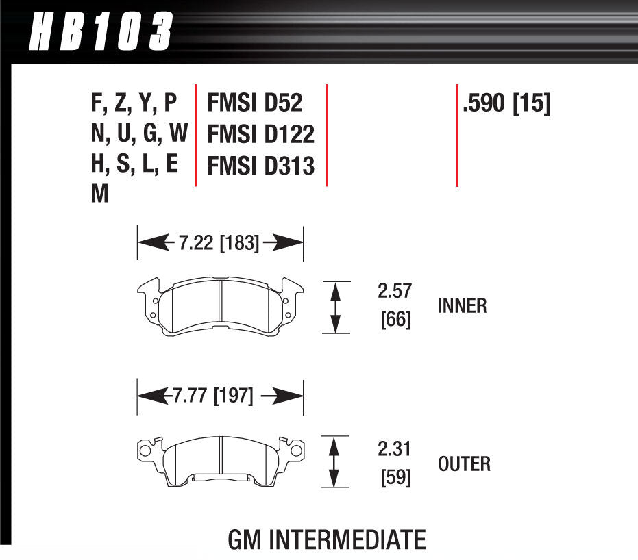 Hawk Brake   Full Size GM DTC-70   HAWHB103U590