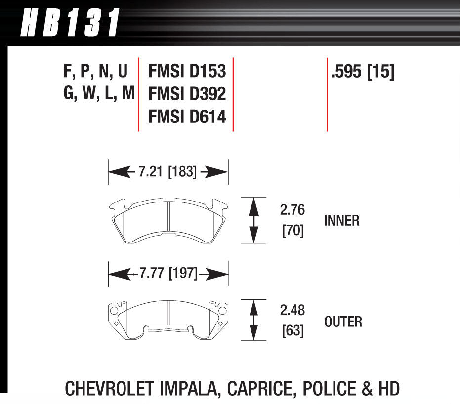 Hawk Brake Full Size GM Magnum DTC-70 MPN HAWHB131U595 For GM Fullsize
