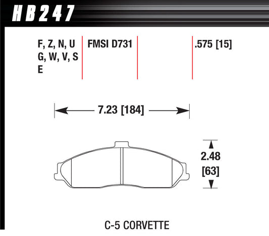 Hawk Brake Performance Street Brake Pads (4) MPN HAWHB247N575 For GM 1997-2013