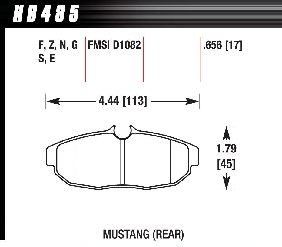 Hawk Brake Brake Pad Set 05 Mustang Rear DTC70 MPN HAWHB485G656 For Ford Mustang 2005-10