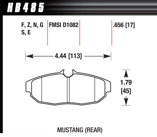 Hawk Brake Brake Pad Set 05 Mustang Rear DTC70 MPN HAWHB485G656 For Ford Mustang 2005-10
