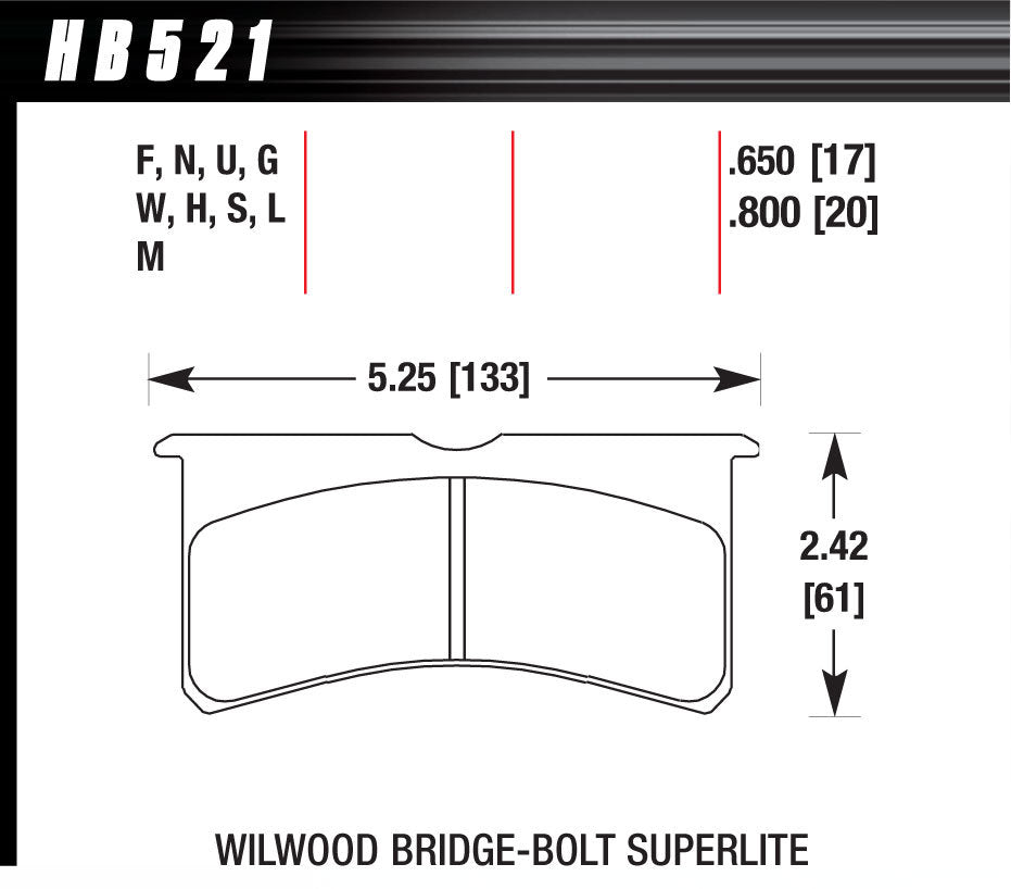 Hawk Brake SL Bridgebolt Black MPN HAWHB521M800