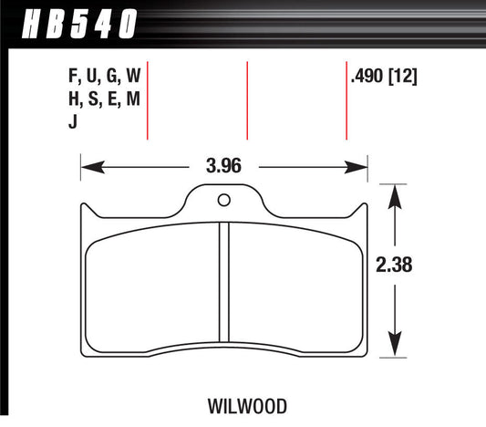 Hawk Brake BRAKE PAD DYNALITE FRONT AND REAR DTC-60 MPN HAWHB540G490 For Universal use