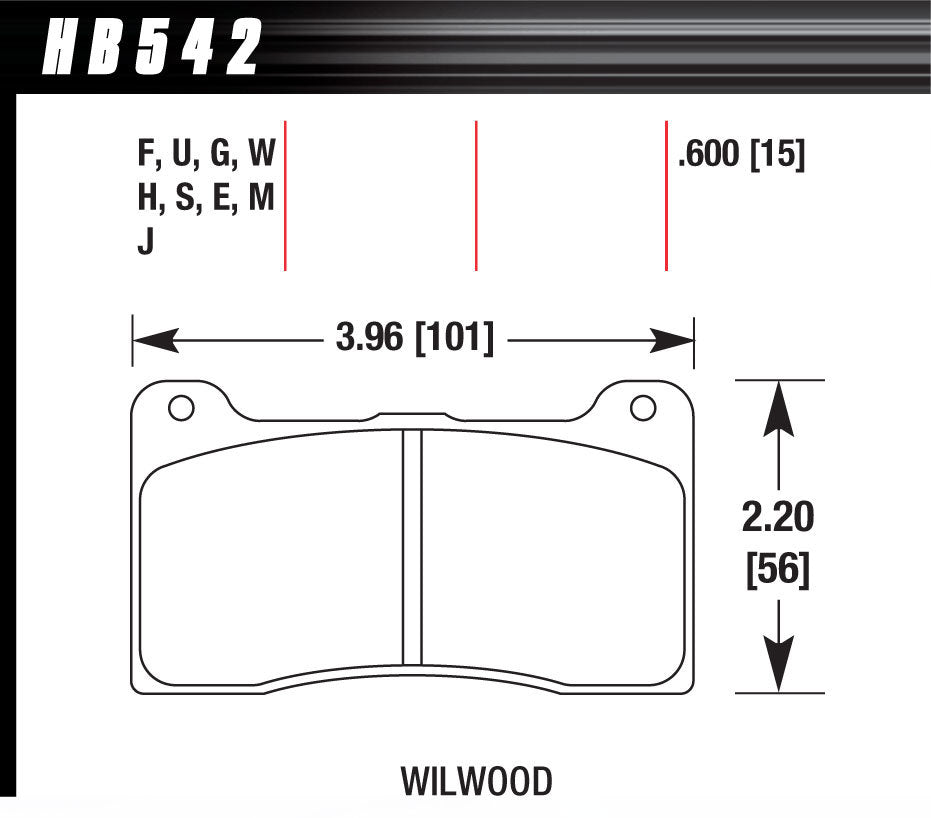 Hawk Brake Brake Pad Billet DynaPro Narrow DTC-60 MPN HAWHB542G600