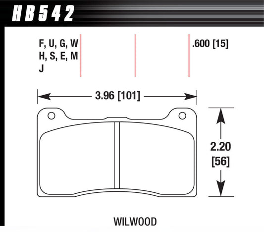 Hawk Brake Brake Pad Billet DynaPro Narrow DTC-60 MPN HAWHB542G600