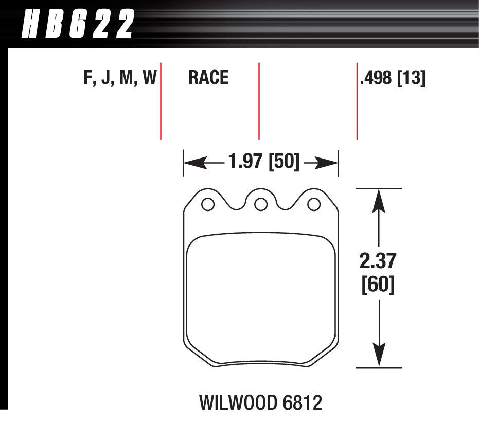 Hawk Brake   Brake Pad Set Wilwood DLS DTC-30 6812  HAWHB622W490