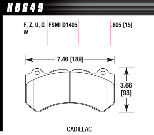 Hawk Brake Brake Pads GM / Dodge Front Ceramic MPN HAWHB649Z605 For GM, Mopar Ram