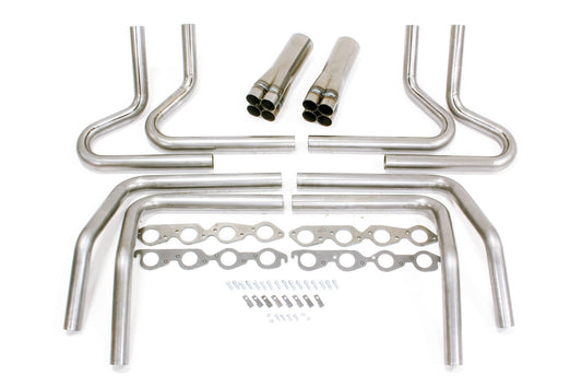 Hedman 2-1/8in BBC Weld Up Kit- 4in Slip On Collector MPN HED65671 For Chevy