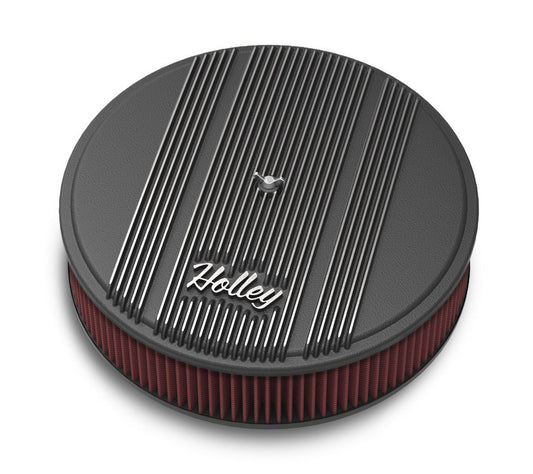 Holley 14x3 Die Cast Finned Alm Air Cleaner Black MPN HLY120-153