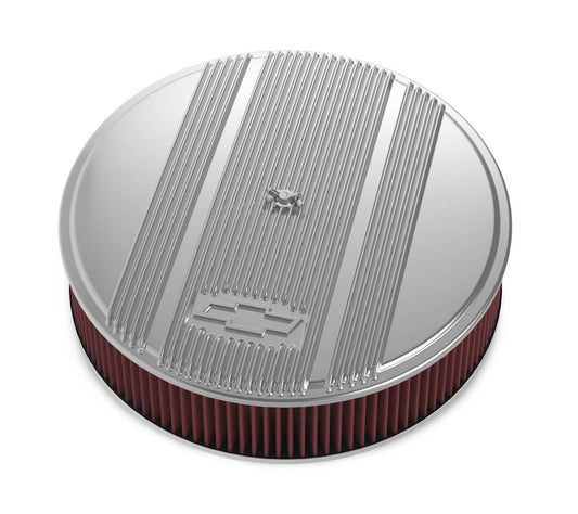 Holley 14 x 3 Air Cleaner Finned Bowtie Polished MPN HLY120-174