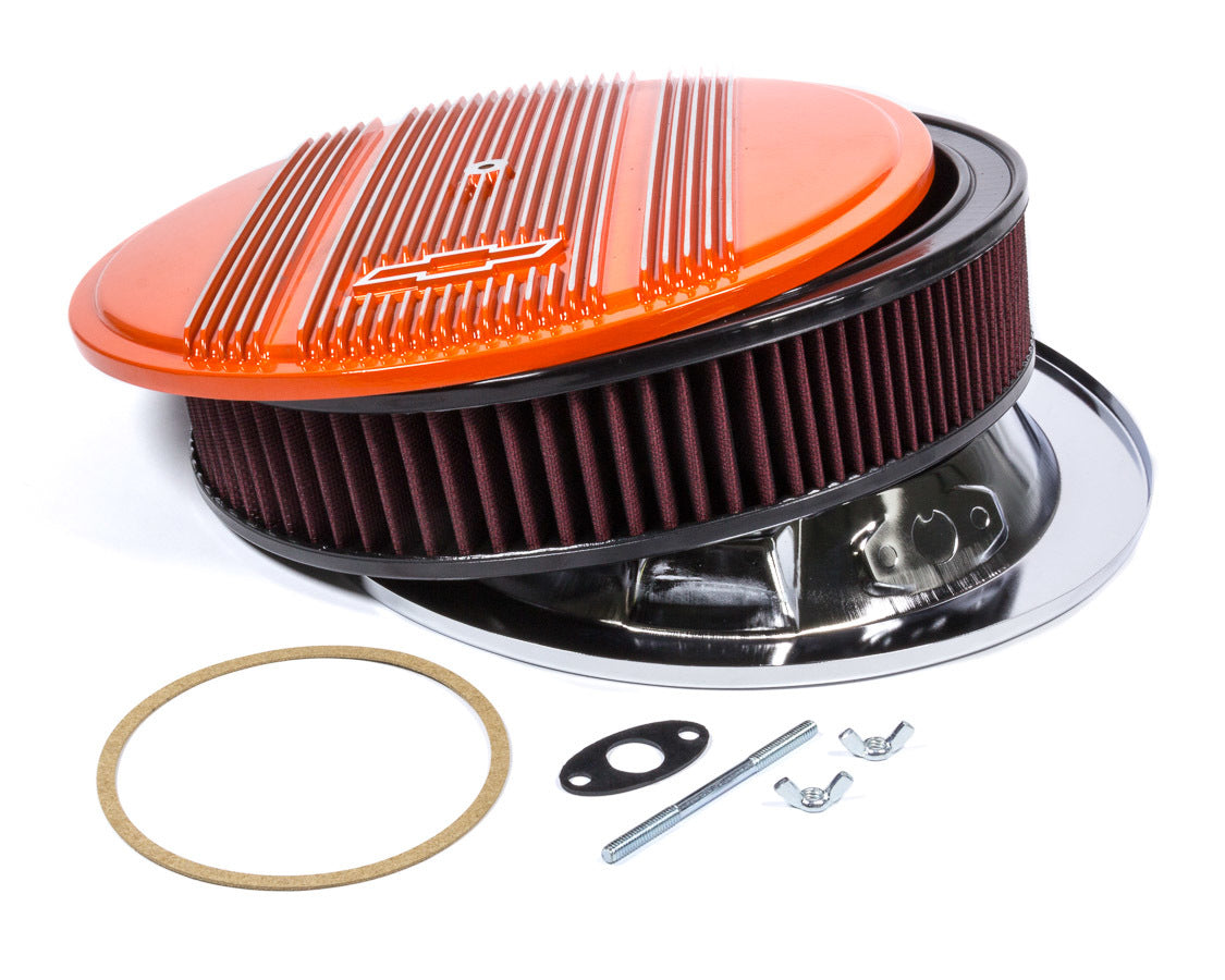 Holley   14 x 3 Air Cleaner Finned Bowtie Orange  HLY120-176