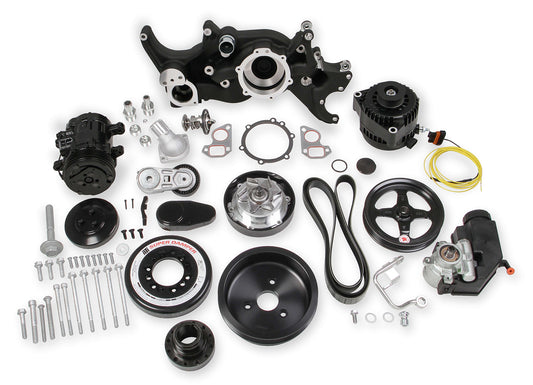 Holley   GM LS Mid Mount Complete Accessory Kit - Black  HLY20-180BK