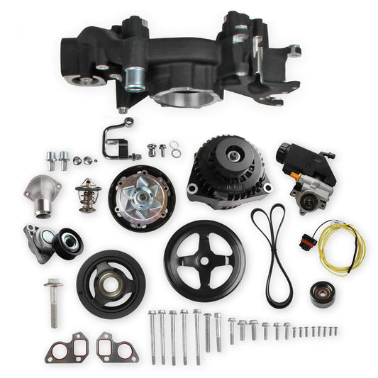 Holley   Mid Mount Accesory Sys. GM LS Engine - Black  HLY20-186BK