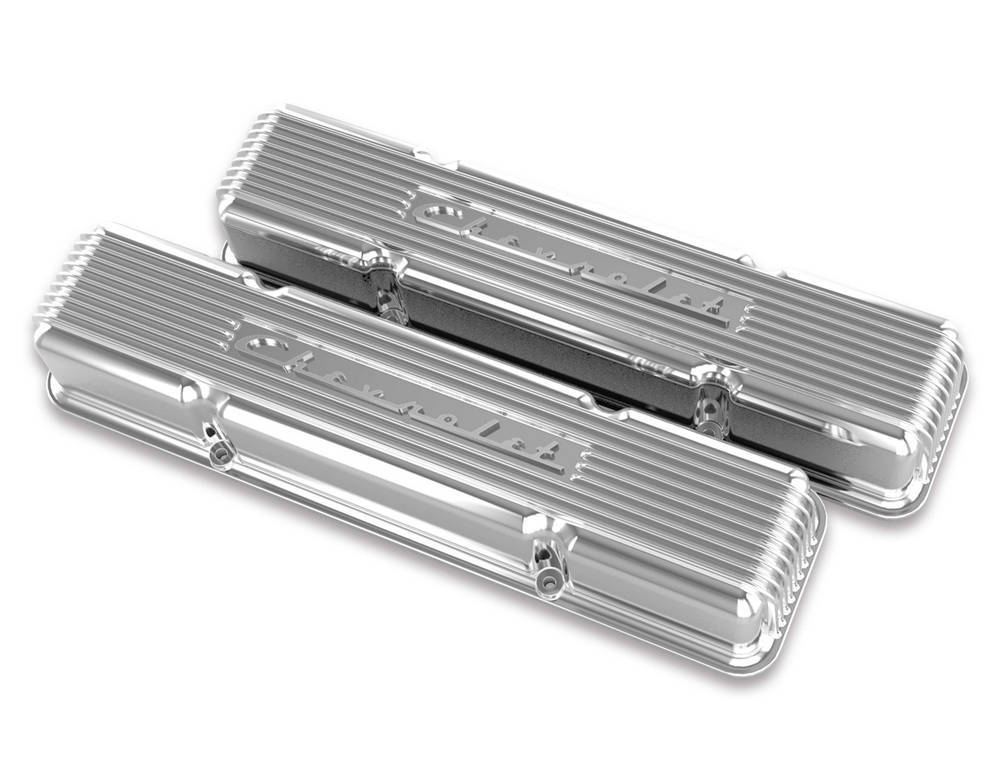 Holley   SBC Valve Covers Finned Vintage Series Polished  HLY241-107