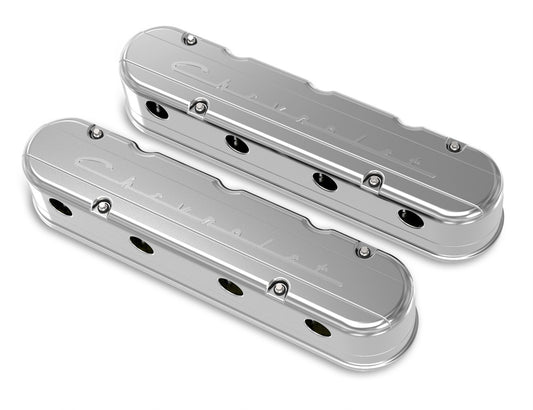 Holley GM LS Valve Cover Set 2-Piece Design Polished MPN HLY241-176 For Chevrolet, GM LS-Series