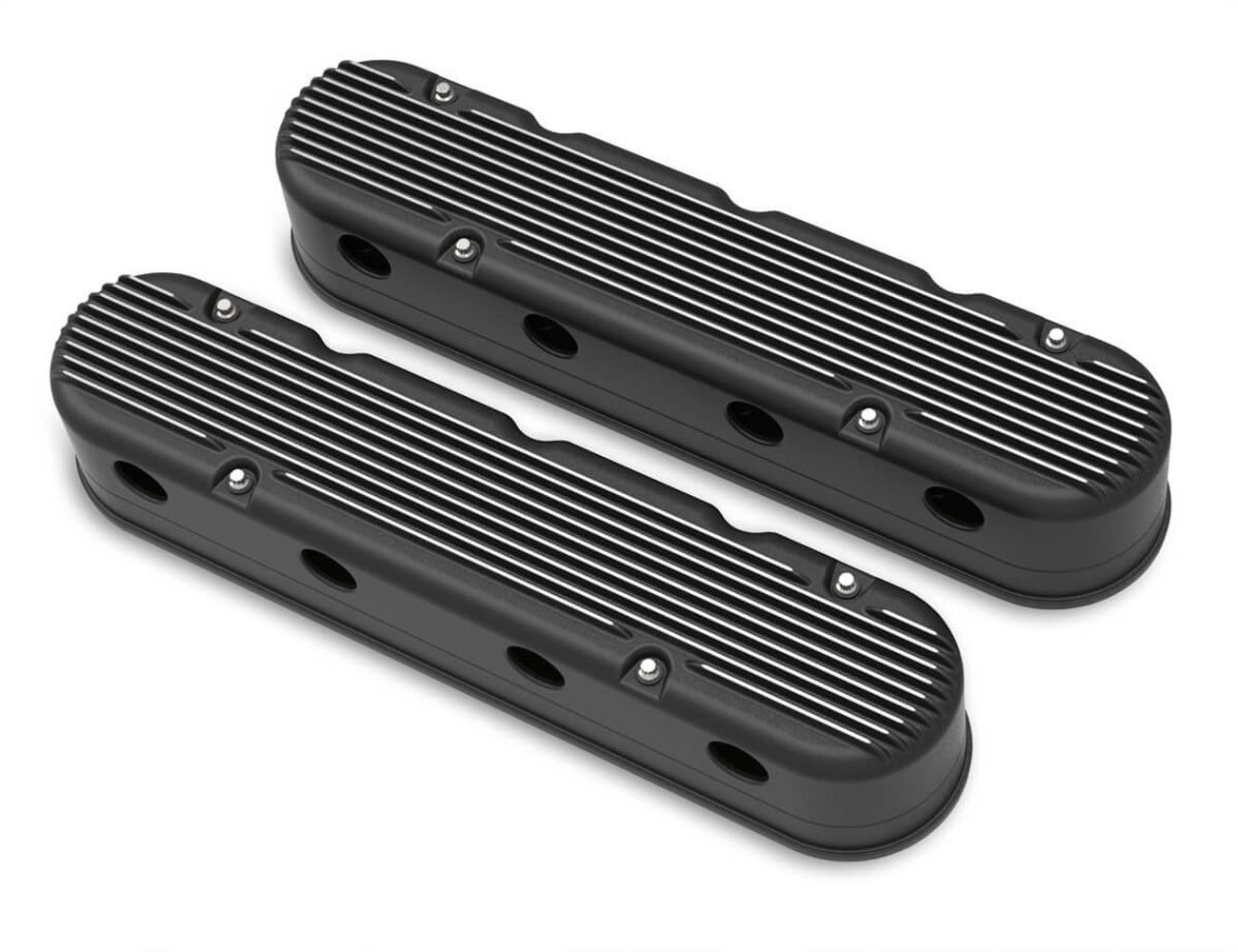 Holley   Valve Cover Set - GM LS 2-Piece Design - Black  HLY241-182