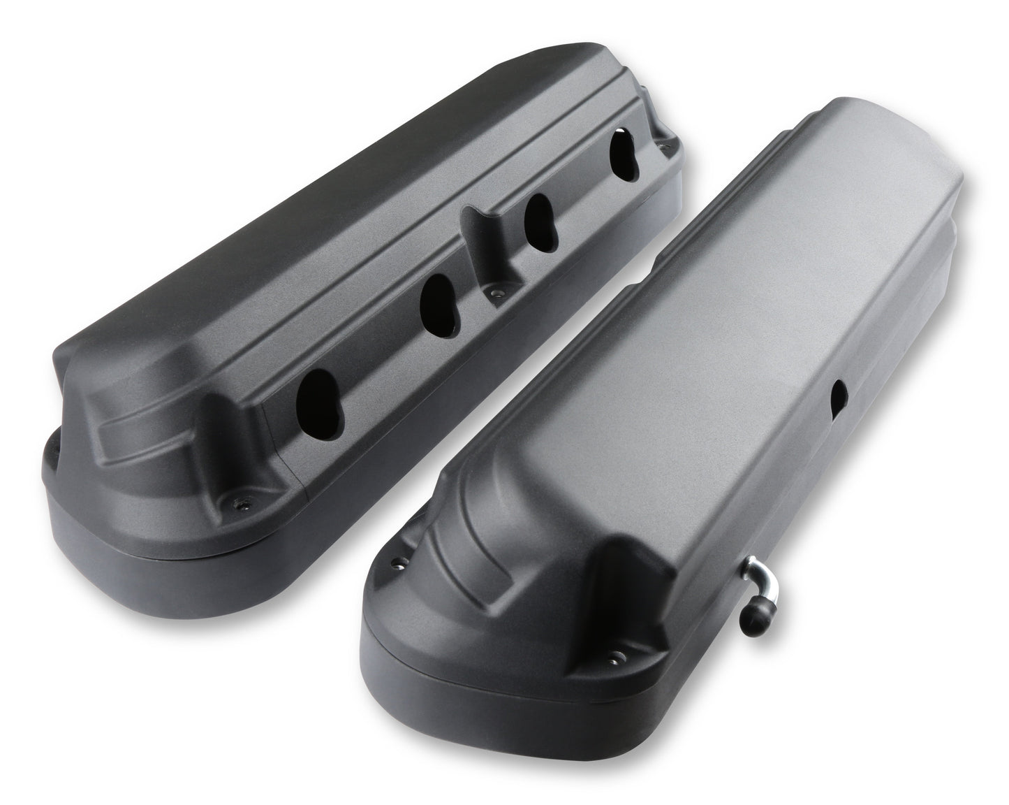 Holley 2-Piece Alm Valve Cover Set GM LS Black Finish MPN HLY241-187 For GM LS-Series