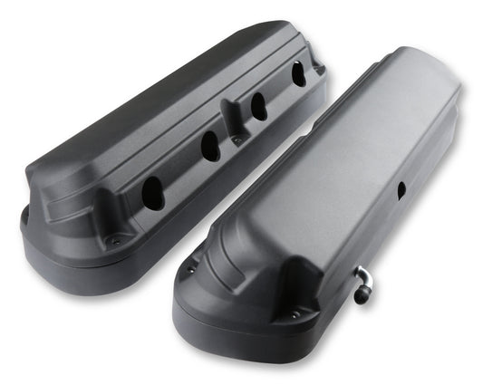 Holley 2-Piece Alm Valve Cover Set GM LS Black Finish MPN HLY241-187 For GM LS-Series