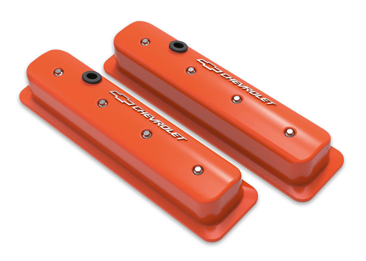 Holley   SBC Muscle Car Valve Covers w/Holes Orange  HLY241-293