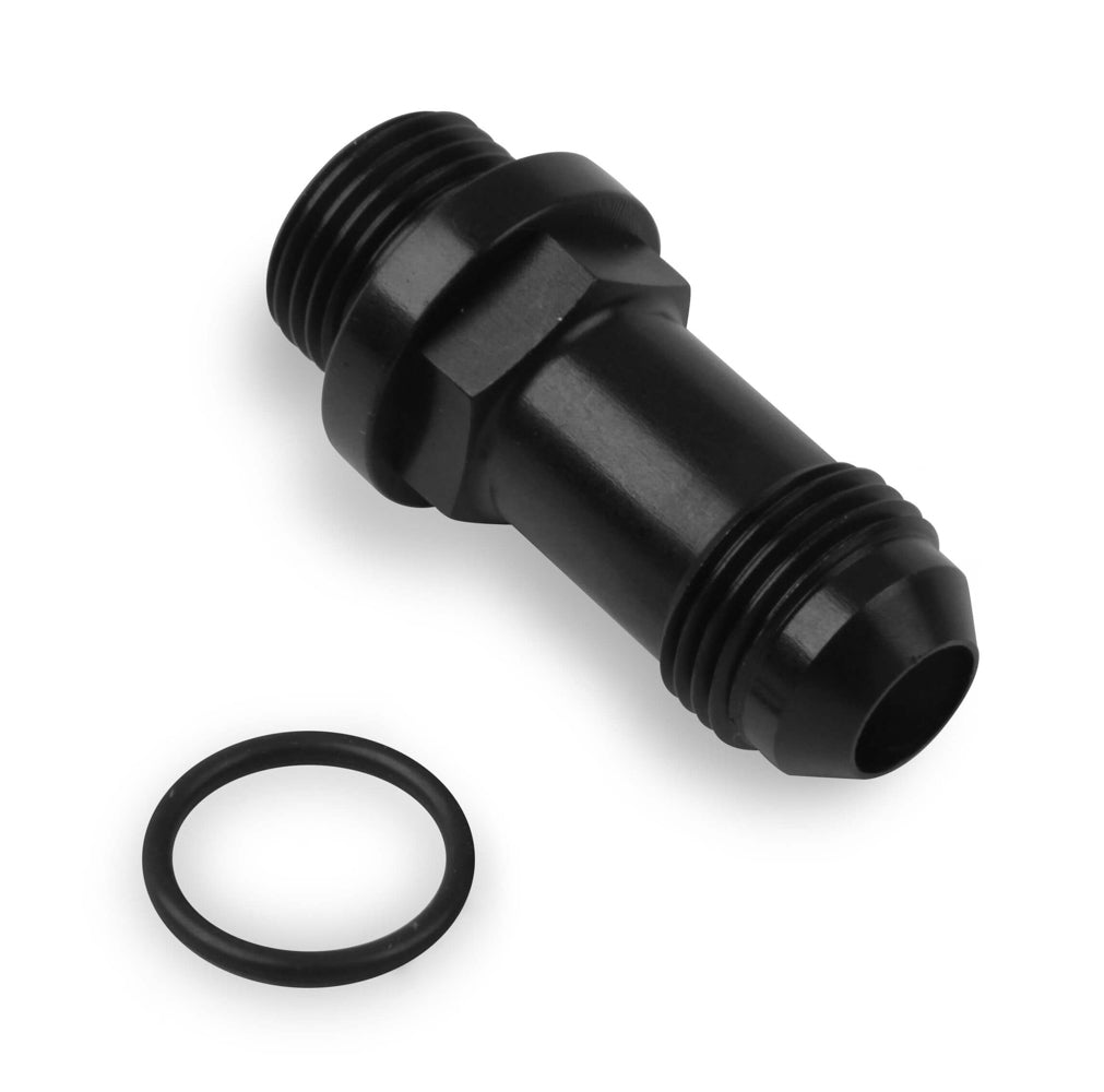 Holley 8an Carb Inlet Fitting Long Style - Black MPN HLY26-153-1