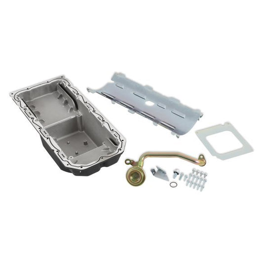 Holley 6qt Cast Alm Oil Pan Kit 6.2L Gen III Hemi Swap MPN HLY302-64BK For Mopar Pickup, Gen III