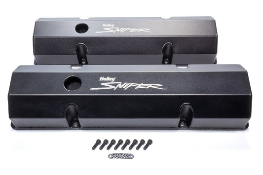 Holley Sniper Fabricated Valve Covers SBC Tall MPN HLY890010B For Chevy