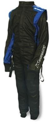 IMPACT RACING  Suit D/L Mini Racer 1 pc Large Blk / Blue  IMP21410506