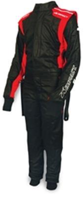 IMPACT RACING  Suit D/L Mini Racer 1 pc Large Blk / Red  IMP21410507