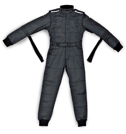 IMPACT RACING  Suit D/L Mini Racer 1 pc X-Large Black  IMP21410610