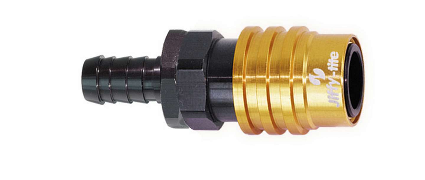 JIFFY-TITE  Fitting  Socket 8an Hose Barb- Valved  JFT31508