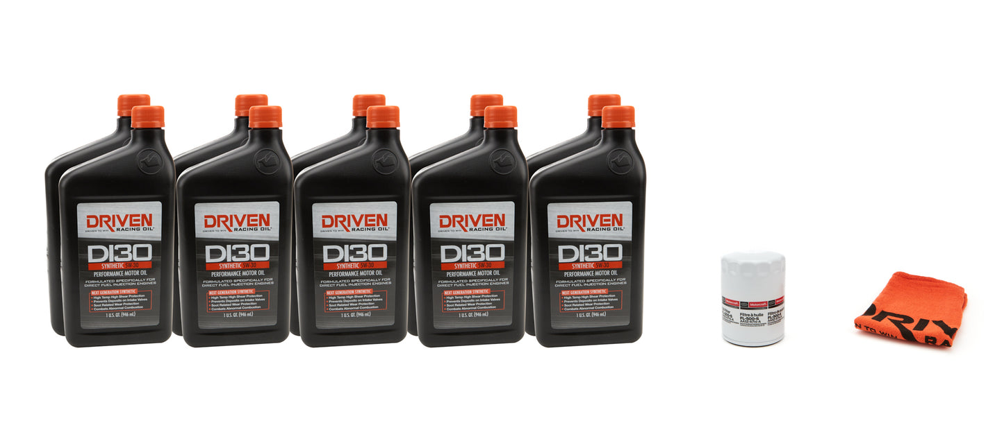 Driven Racing Oil   5w30 Oil Change Kit 18- 22 Mustang GT 5.0L 10Qt.  JGP21021K