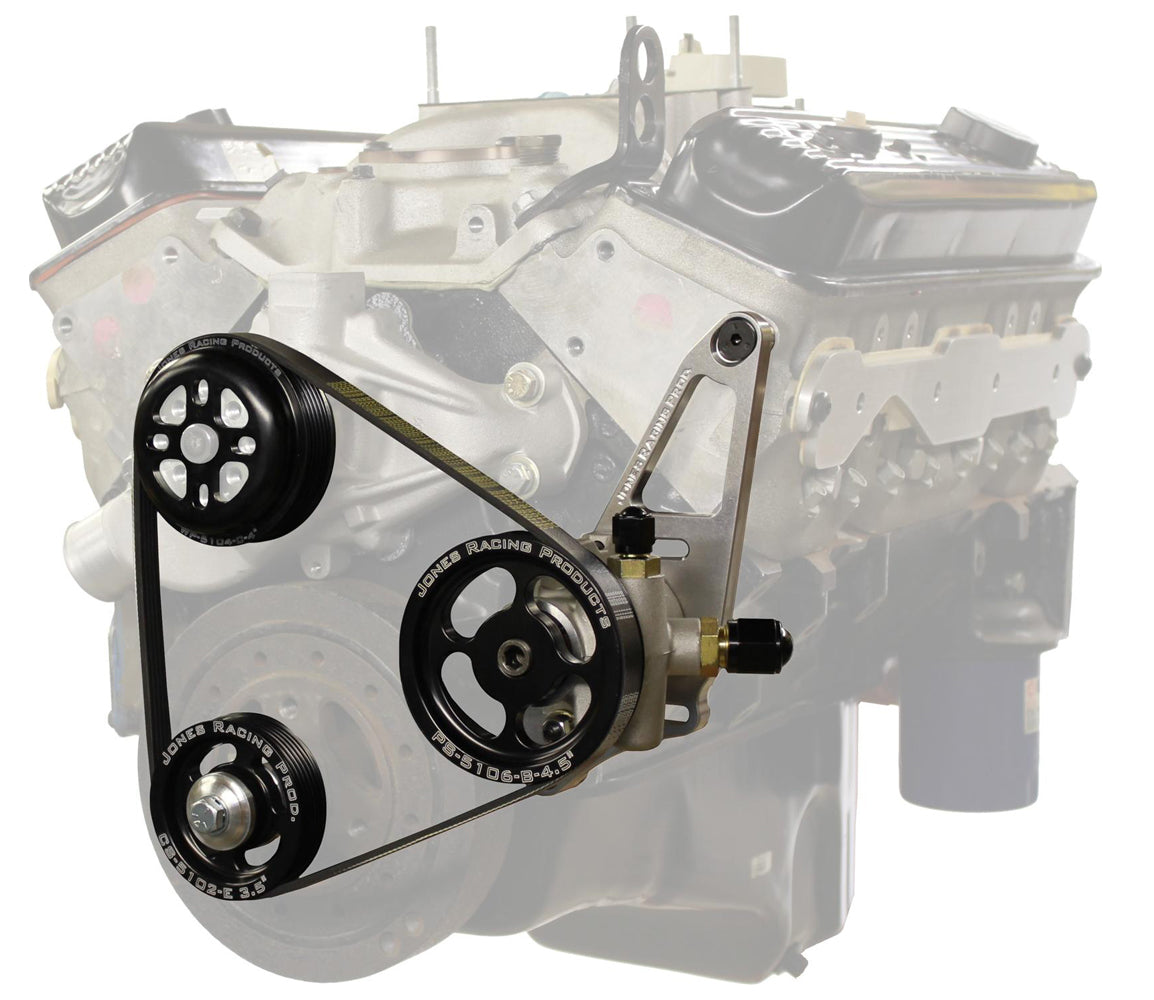 Jones Racing Products Serpentine Drive Kit SBS w/ P/S & W/P MPN JRP1004-AL-CE For Chevy