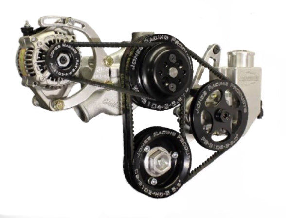 Jones Racing Products Drive Kit V-Belt SBC Crate w/WP & P/S MPN JRP3441-AR-CE For Chevy