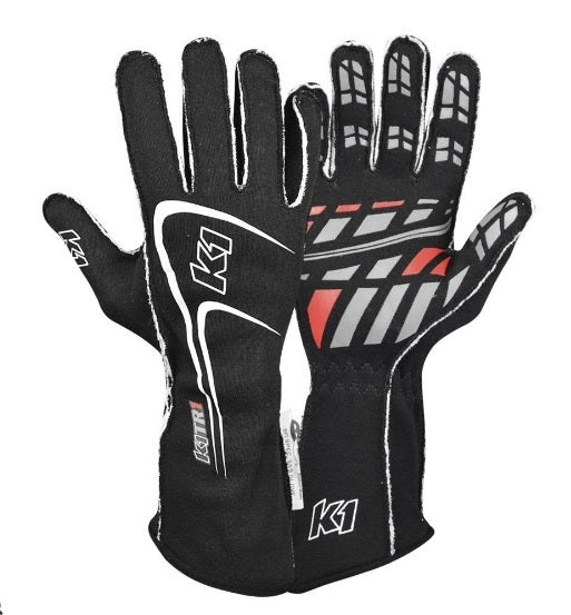 K1 RACEGEAR  Glove Track1 Black Small SFI 5  K1R23-TR1-N-S
