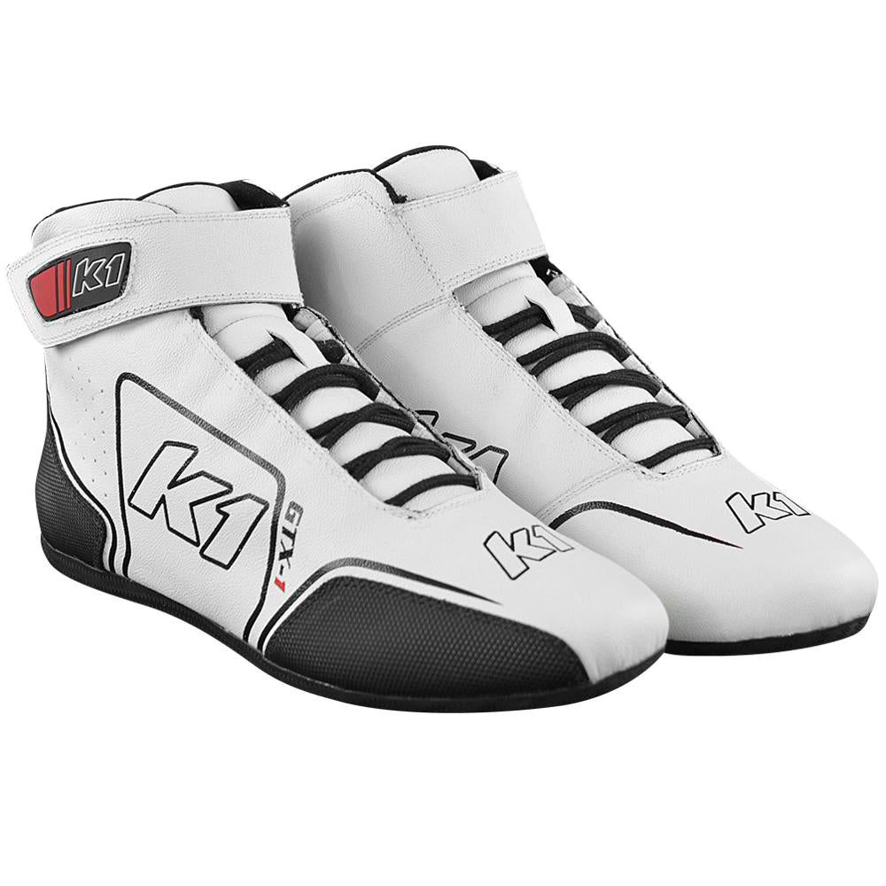 K1 RACEGEAR  Shoe GTX-1 White / Black Size 12  K1R24-GTX-W-12