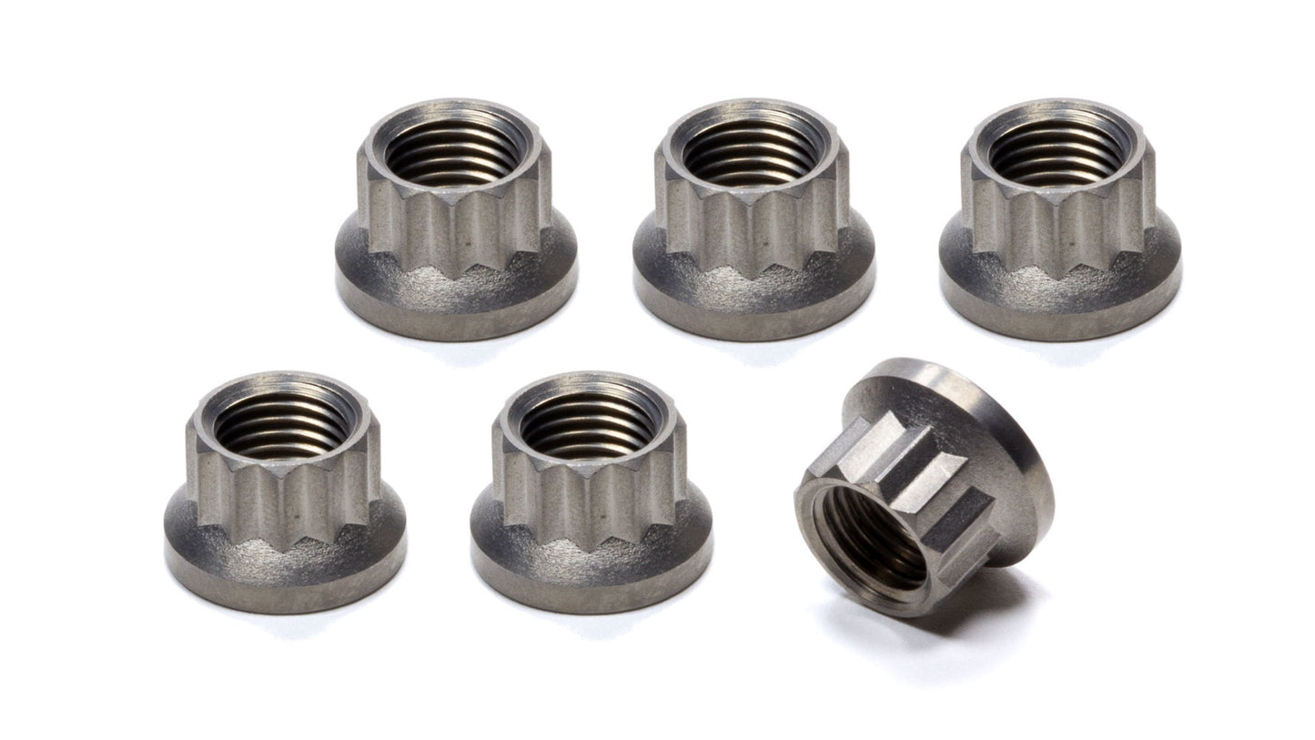King Racing Products Torque Tube Nut Set 12pt Titanium 6pk MPN KRP4093