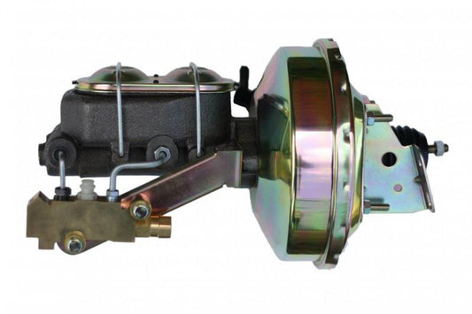 Leed Brakes 9in Zinc Booster AFX 1- 1/8in Bore MC Side Mount MPN LEE1E1A3 For GM