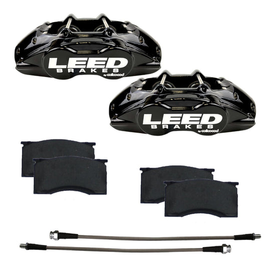 LEED BRAKES  64-67 Mustang Brake Caliper/Pad Kit Black  LEEBCC0005