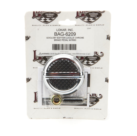 LOKAR  Goolsby Edition Lucille Chrome Brake Pedal W/Rib   LOKBAG-6209