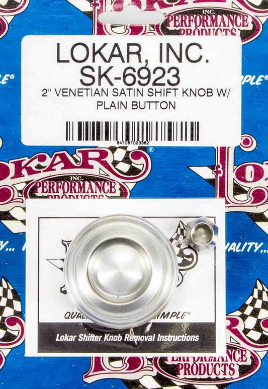 LOKAR  2in Shift Knob Venetian Brushed w/Button  LOKSK-6923
