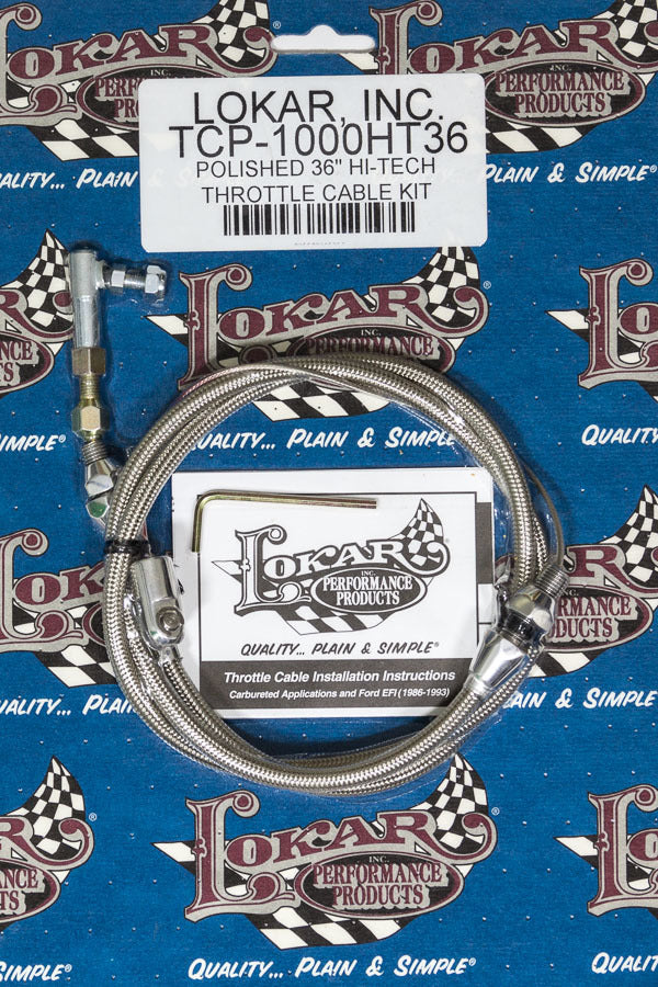 LOKAR  Hi-Tech Throttle Cable Kit 36in Stainless   LOKTCP-1000HT36