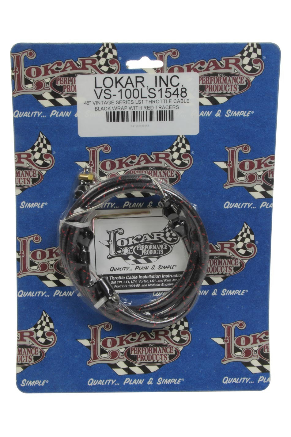 LOKAR  VS Throttle Cable Black Black Wrap w/ Red Tracer   LOKVS-100LS1548