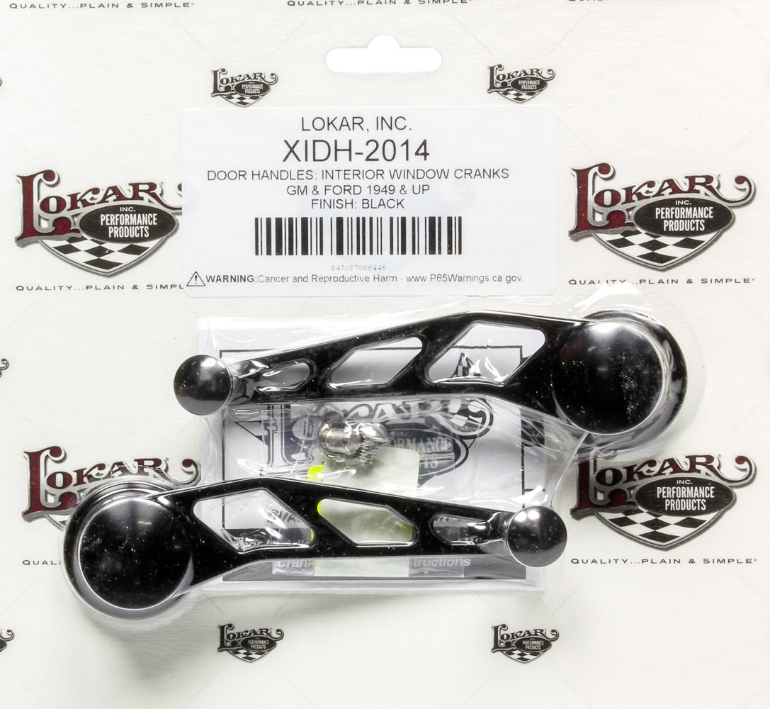 Lokar Midnight Series Black Bi llet Aluminum Window Cra MPN LOKXIDH-2014 For Ford, GM