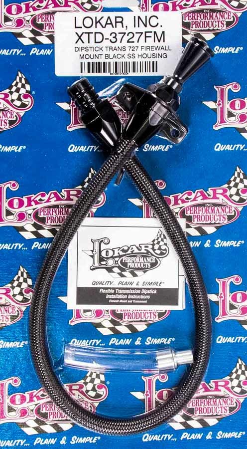 LOKAR  Black Dipstick Mopar 727 Trans Firewall Mount  LOKXTD-3727FM