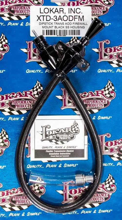 LOKAR  Black Dipstick Ford AOD Trans Firewall Mount   LOKXTD-3AODFM