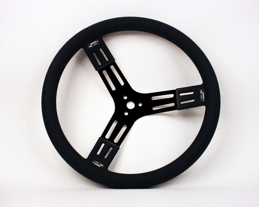 LONGACRE  15in. Steering Wheel Black Steel Smooth Grip   LON52-56841