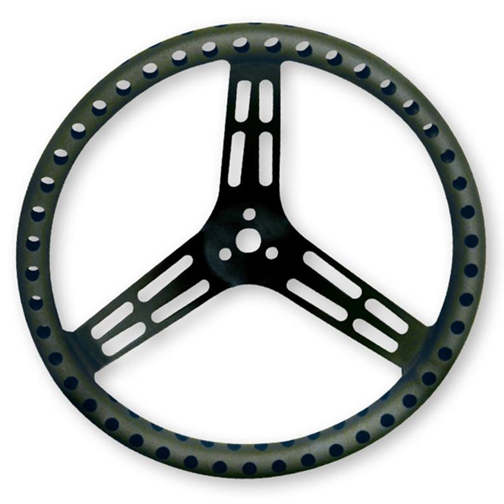 LONGACRE  Steering Wheel 15in Flat Drilled Black   LON52-56867