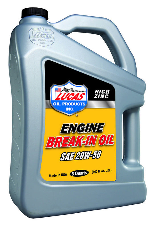 LUCAS OIL  SAE 20W50 Break-In Oil 5 Qt Bottle   LUC10636