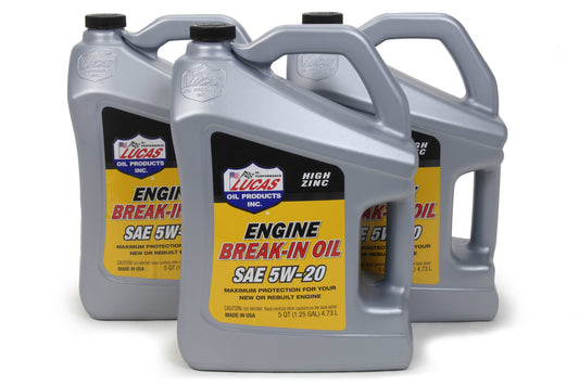 LUCAS OIL  SAE 5w20 Break-In Oil Case 3 x 5 Quart   LUC11034-3