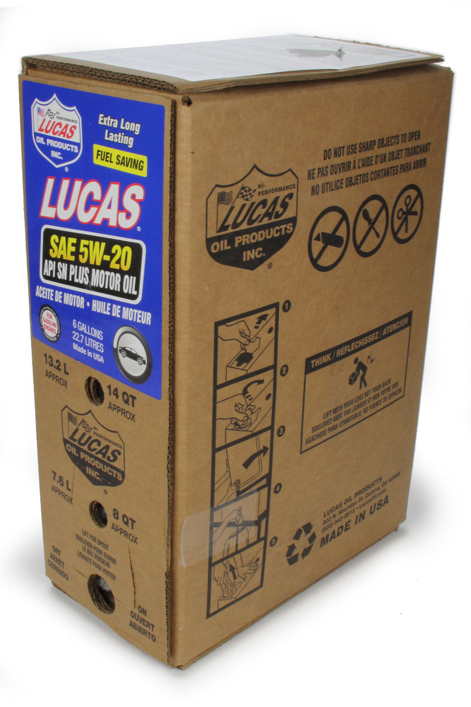 LUCAS OIL  SAE 5W20 Motor Oil 6 Gallon Bag In Box  LUC18001